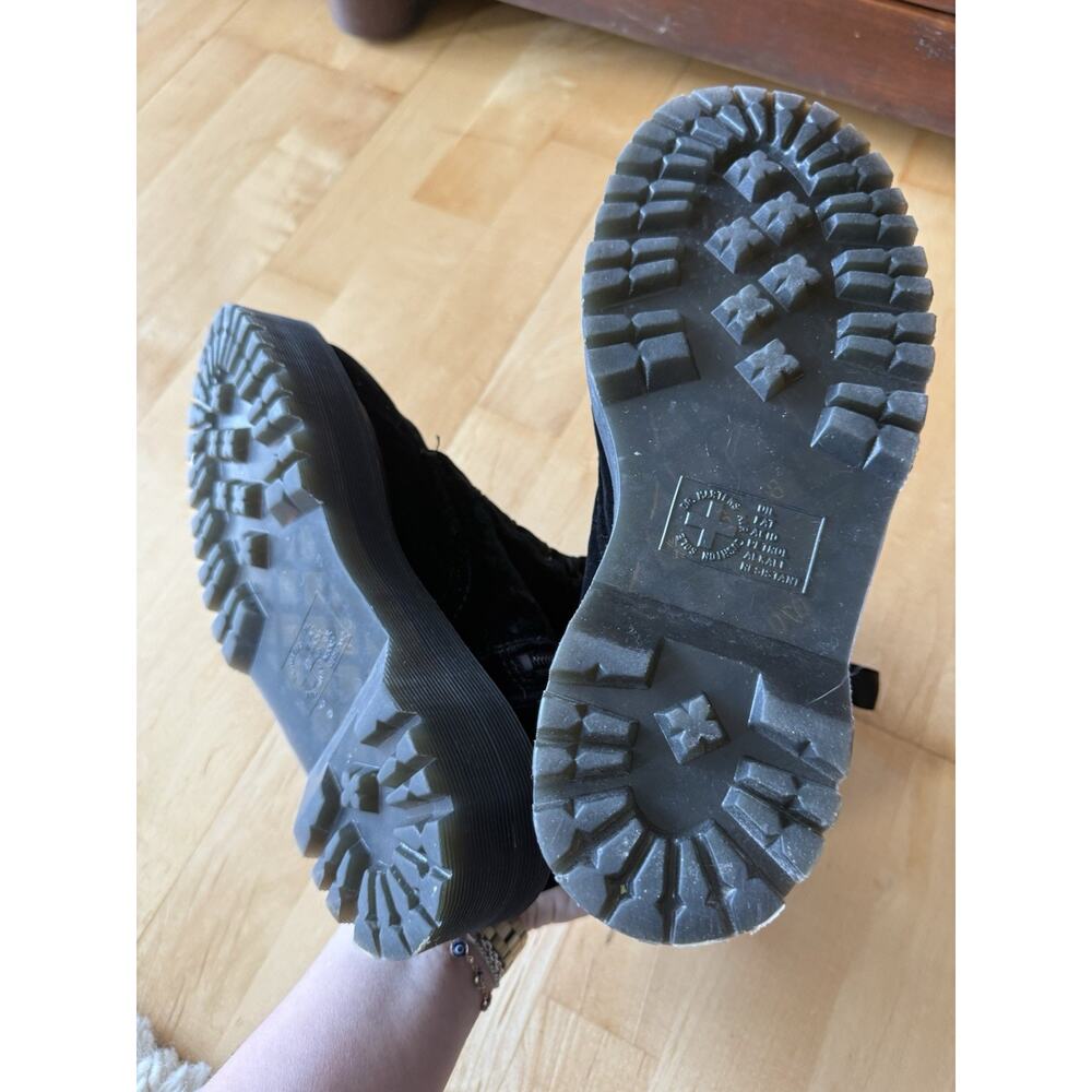 Dr Martens Jadon 8-Eye Side Zip Velvet Platform Combat Boots- Black Velvet 41 - Picture 4 of 6